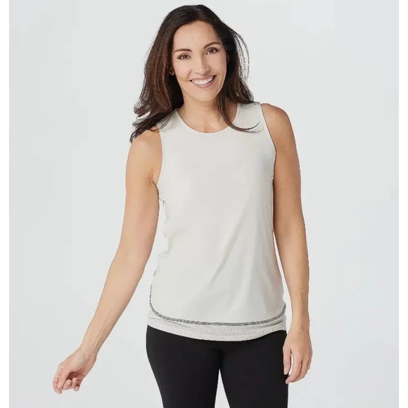 zuda Z-Sol Knit Tank Top With Mesh Detail-Gravity Grey XS NWOT - Picture 2 of 11